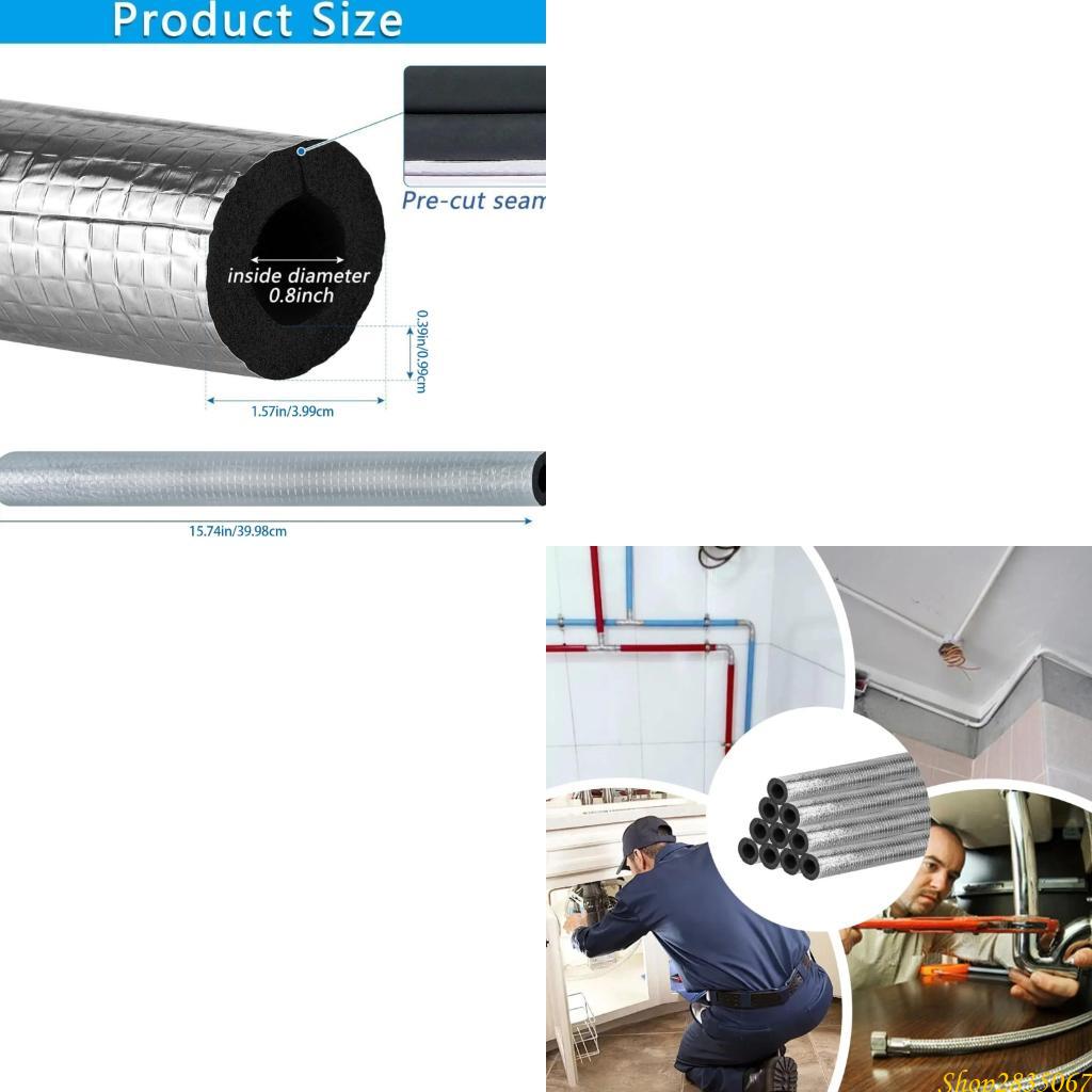 Pipe Insulation Foam - 10 Adet Boru Yalıtım Köpük Tüp